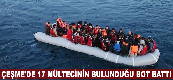 Çeşme'de 17 mültecinin bulunduğu bot battı