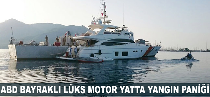 ABD bayraklı lüks motor yatta yangın paniği yaşandı