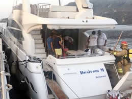 ABD bayraklı lüks motor yatta yangın paniği yaşandı