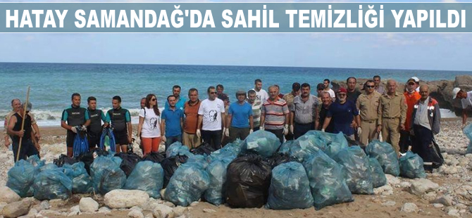 Hatay Samandağ'da sahil temizliği yapıldı