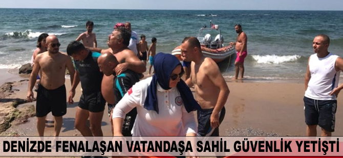 Denizde fenalaşan vatandaşa Sahil Güvenlik yetişti