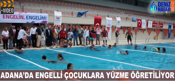 Adana'da engelli çocuklara yüzme eğitimi veriliyor