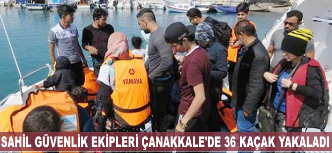Sahil Güvenlik ekipleri Çanakkale'de 36 kaçak yakaladı