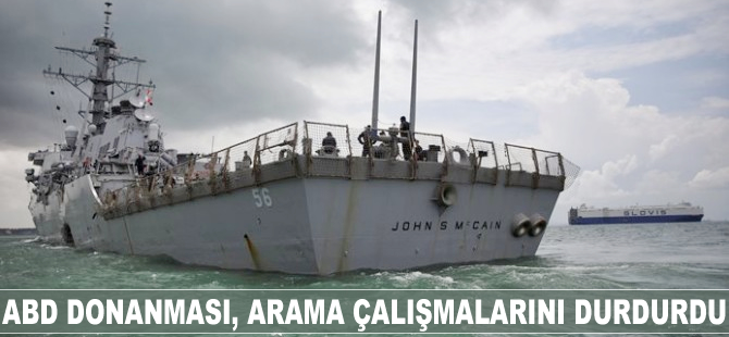 USS John S. McCain’in kayıp mürettebatının arama çalışmaları durduruldu