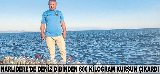 Narlıdere’de deniz dibinden 600 kilogram kurşun çıkardı