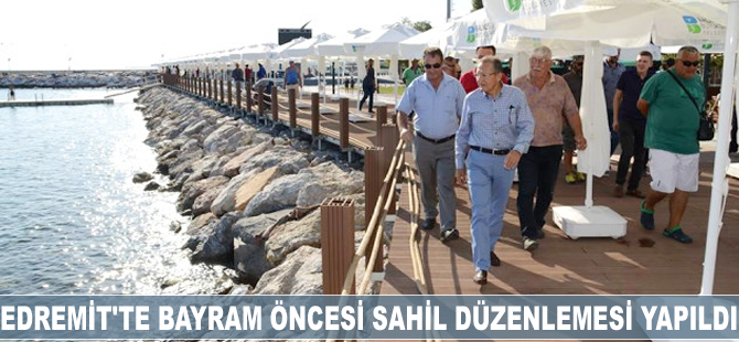 Edremit’te bayram öncesi sahil düzenlemesi yapıldı
