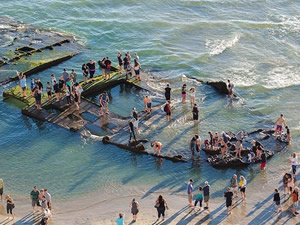 SS Monte Carlo batığı sular çekilince gün yüzüne çıktı