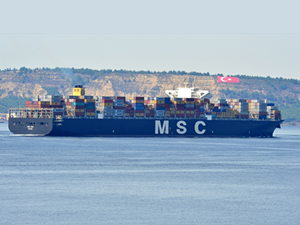 366 metrelik M/V MSC Eva, Çanakkale Boğazı'ndan geçti