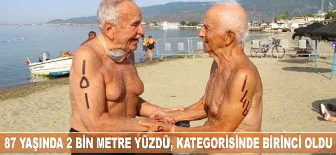 87 yaşında 2 bin metre yüzdü, kategorisinde birinci oldu