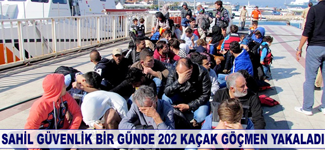 Sahil Güvenlik bir günde 202 Suriyeli göçmen yakaladı