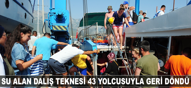 Su alan dalış teknesi 43 yolcusuyla geri döndü