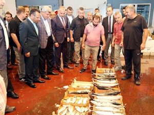 Ereğli'deki balık mezatına protokol katıldı