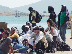 Ayvalık'ta 14 kaçak göçmen ve 5 organizatör yakalandı