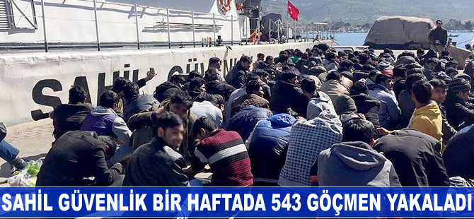 Sahil Güvenlik bir haftada 543 göçmen yakaladı