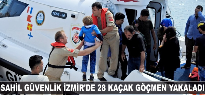 Sahil Güvenlik İzmir'de 28 kaçak göçmen yakaladı