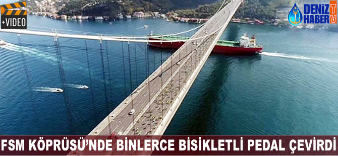 FSM Köprüsü'nde binlerce bisikletli pedal çevirdi