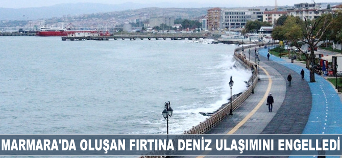 Marmara'da oluşan fırtına deniz ulaşımını engelledi