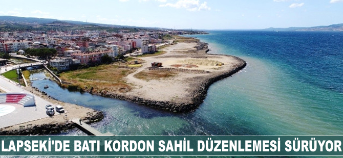 Lapseki'de Batı kordon sahil düzenlemesi sürüyor