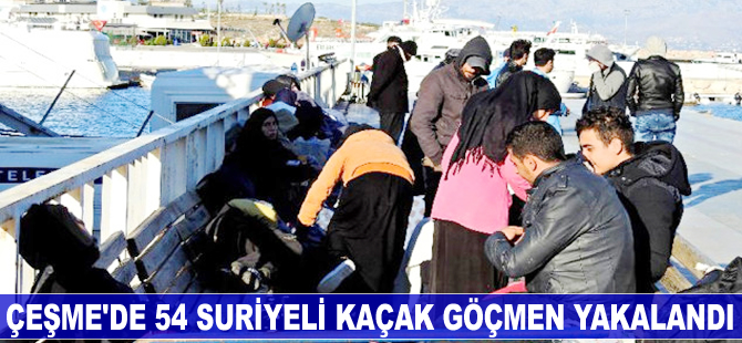Çeşme'de 54 Suriyeli kaçak göçmen yakalandı