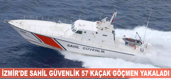 İzmir'de Sahil Güvenlik 57 kaçak göçmen yakaladı