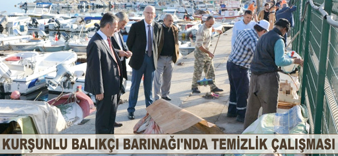 Kurşunlu Balıkçı Barınağı'nda temizlik çalışması başladı