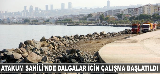Atakum Sahili'nde dalgaları önlemek için çalışma başlatıldı