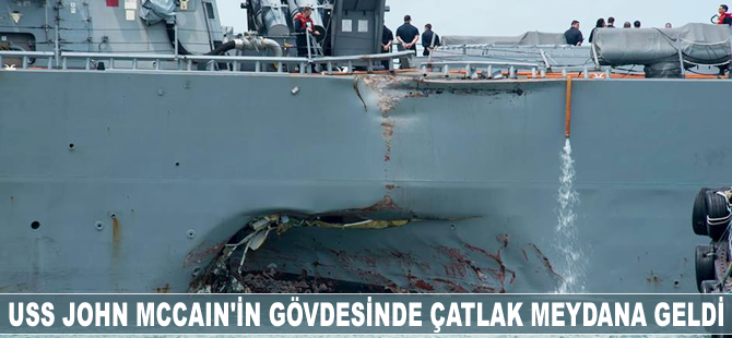 Nakliye sırasında USS John McCain’in gövdesinde çatlak meydana geldi