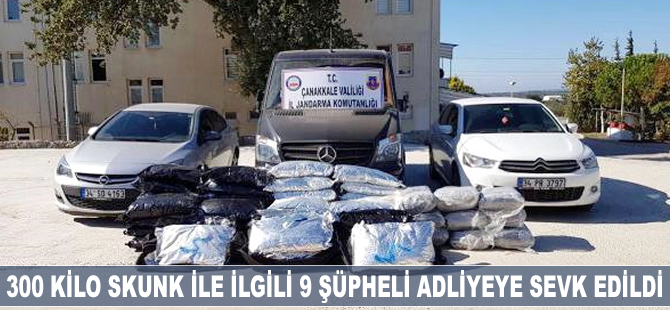 Çanakkale'deki 300 kilo skunk ile ilgili 9 şüpheli adliyeye sevk edildi