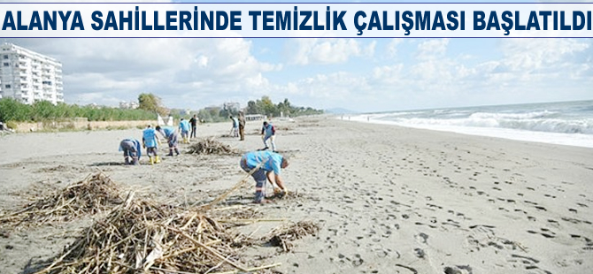 Alanya sahillerinde temizlik çalışması başlatıldı