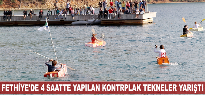 Fethiye'de kontrplak tekneler yarıştı