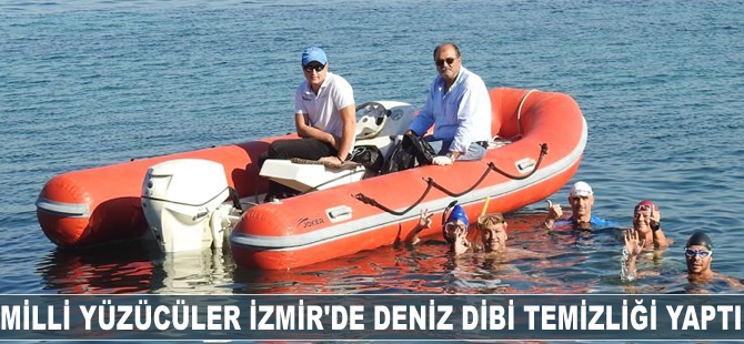 Milli yüzücüler İzmir'de deniz dibi temizliği yaptı