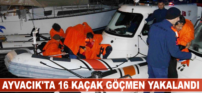 Ayvacık'ta 16 kaçak göçmen yakalandı