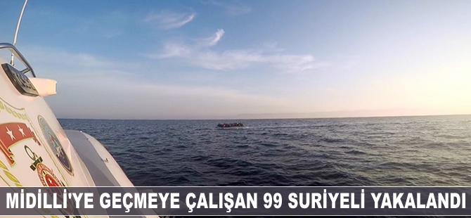 Midilli'ye geçmeye çalışan 99 Suriyeli yakalandı
