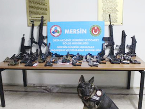 Mersin Limanı'nda 47 silah ele geçirildi