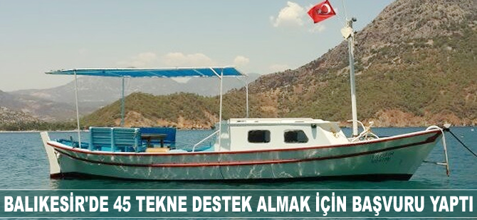 Balıkesir'de 45 tekne destek almak için başvuruda bulundu