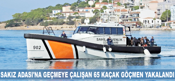 Çeşme'de 65 kaçak göçmen yakalandı