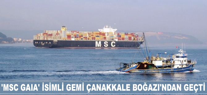 ‘MSC GAIA’ isimli konteyner gemisi Çanakkale Boğazı'ndan geçti