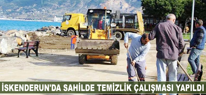 İskenderun'da sahilde temizlik çalışması yapıldı