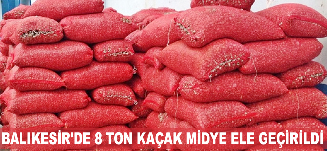 Balıkesir’de 8 ton kaçak midye ele geçirildi