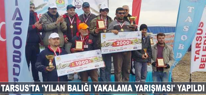 Tarsus'ta 'Yılan Balığı Yakalama Yarışması' yapıldı