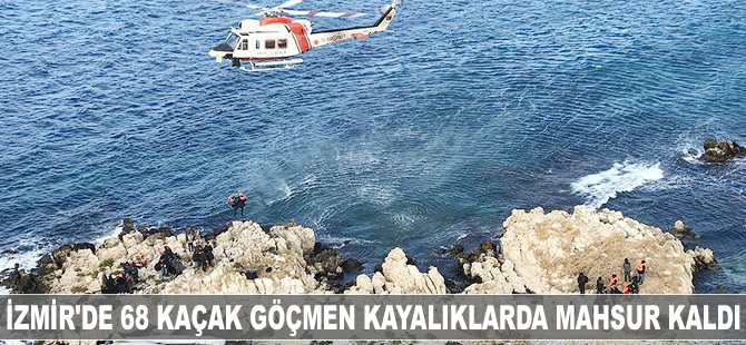 İzmir'de kaçak göçmenler kayalıklarda mahsur kaldı