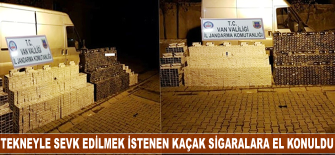 Tekneyle sevk edilmek istenen kaçak sigaralara el konuldu