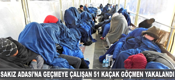 Sakız Adası’na geçmeye çalışan 51 kaçak göçmen yakalandı