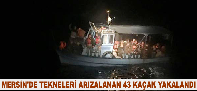 Mersin'de tekneleri arızalanan 43 kaçak kurtarıldı