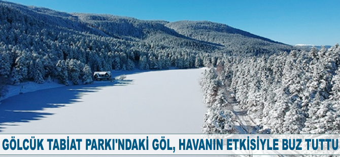 Gölcük Tabiat Parkı'ndaki göl buz tuttu