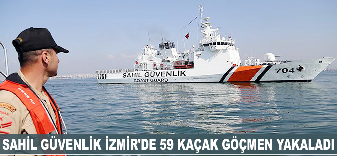 Sahil Güvenlik İzmir''de 59 kaçak göçmen yakaladı