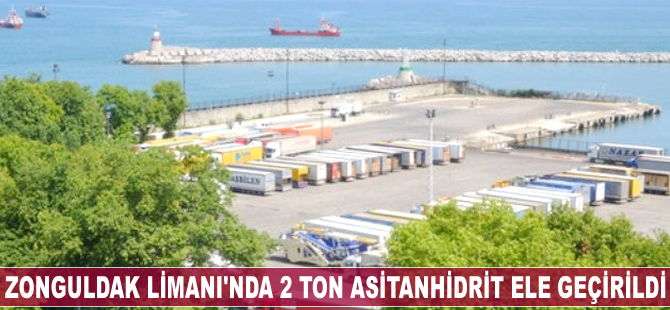 Zonguldak Limanı’nda 2 ton asitanhidrit ele geçirildi
