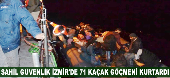 Sahil Güvenlik İzmir'de 71 kaçak göçmeni kurtardı