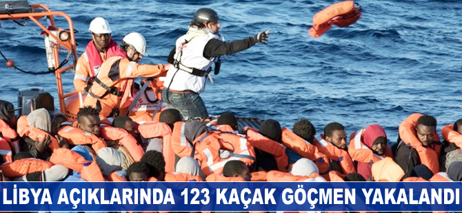 Libya açıklarında 123 kaçak göçmen yakalandı