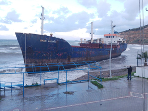 M/V SINAN NAIBOGLU, Nemrut Limanı'nda karaya oturdu
